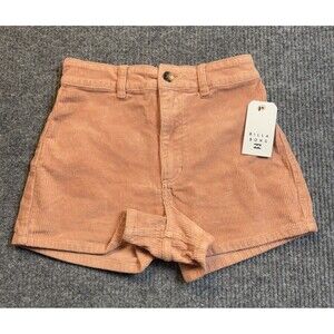 Billabong Shorts Womens 27 Free Fall Corduroy  3" Inseam Stretch Toffee NEW